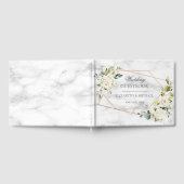 Koper Marmer Geometrisch Wit Bloemen Bruiloft Gastenboek (Volledig)
