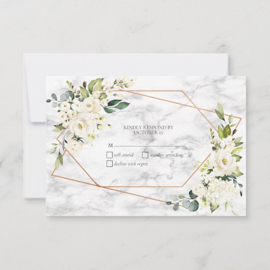 Koper Marmer Geometrisch Wit Bloemen Geen Menu RSV (Achterkant)