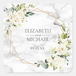Koper Marmer Geometrische Bloemen Bruiloft Sticker
