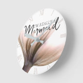 Koper Mermaid Tail | Ik ben echt een Zeemeermin Ge Ronde Klok (Hoek)