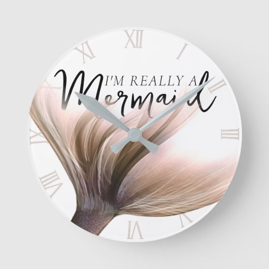 Koper Mermaid Tail | Ik ben echt een Zeemeermin Ge Ronde Klok (Voorkant)