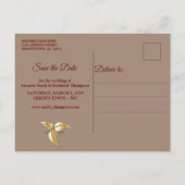 Koper/messing en lauw aankondigingskaart (Achterkant)