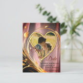 Koper/messing en lauw aankondigingskaart (Staand voorkant)