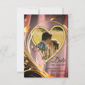 Koper/messing en lauw save the date (Voorkant)