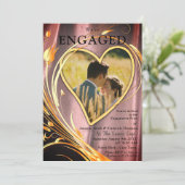 Koper/messing en lauw Verloving Kaart (Staand voorkant)