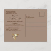 Koper/Messing Satijn & Grafische Bloem Splendor Uitnodiging Briefkaart (Achterkant)