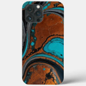 Koper met turquoise abstract Case-Mate iPhone case (Achterkant)