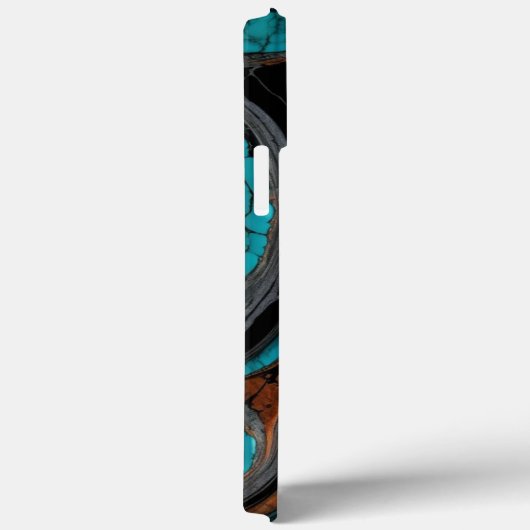 Koper met turquoise abstract Case-Mate iPhone case (Achterkant / Rechts)