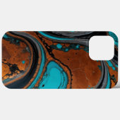 Koper met turquoise abstract Case-Mate iPhone case (Achterkant (horizontaal))