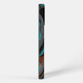 Koper met turquoise abstract iPhone hoesje (Rechterkant)