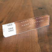 Koper Metallic Folie Modern Logo Business Naambordje (Zijkant)