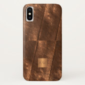 Koper metallic goud exclusieve luxe monogrammed Case-Mate iPhone case (Achterkant)