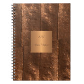 Koper metallic goud exclusieve luxe monogrammed notitieboek (Voorkant)