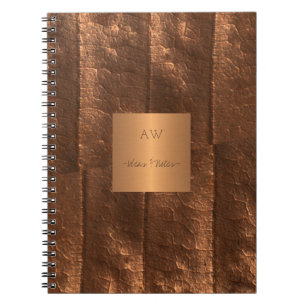 Koper metallic goud exclusieve luxe monogrammed notitieboek