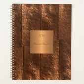 Koper metallic goud exclusieve luxe monogrammed planner (Voorkant)