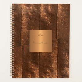Koper metallic goud exclusieve luxe monogrammed planner