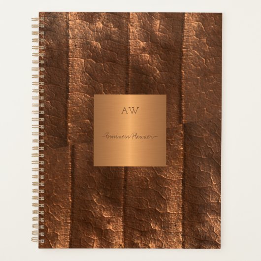 Koper metallic goud exclusieve luxe monogrammed planner (Voorkant)