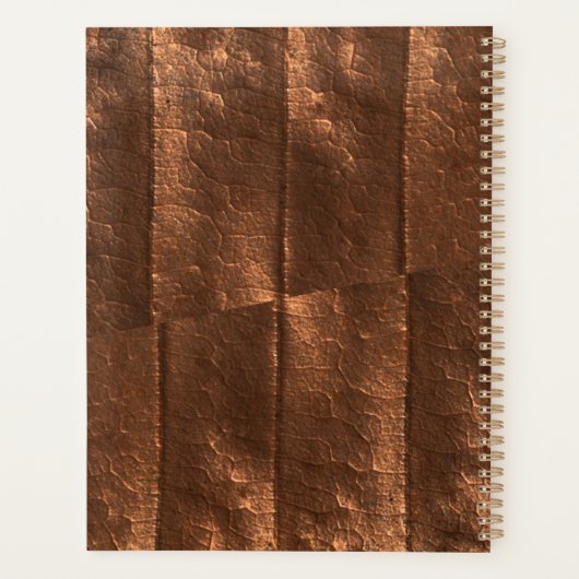 Koper metallic goud exclusieve luxe monogrammed planner (Achterkant)