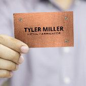 Koper metallic | Scratch metaal met schroeven Visitekaartje