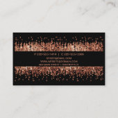 Koper Metallic Sequins op Black Modern Visitekaartje (Achterkant)