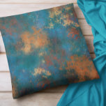 Koper Metallic Turquoise Distress Kussen<br><div class="desc">Dit ontwerp werd gecreeerd door digitale kunst. Het kan worden gepersonaliseerd door de aanpassingsknoop te klikken en de kleur te veranderen, een naam, initialen of uw favoriete woorden toe te voegen. Neem contact met me op colorflowcreations@gmail.com als je dit ontwerp op een ander product wilt gebruiken. Koop mijn oorspronkelijke abstracte...</div>