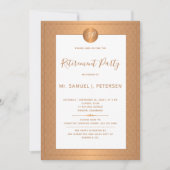 Koper Metallic Wit Monogram Pensioen Partij Kaart (Voorkant)