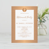 Koper Metallic Wit Monogram Pensioen Partij Kaart (Staand voorkant)