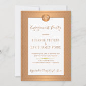 koper metallische klasse monogram engagement party kaart (Voorkant)