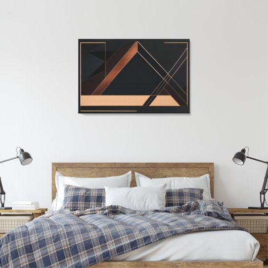 Koper Minimalistische Geometrie Canvas Afdruk (Insitu (Slaapkamer))