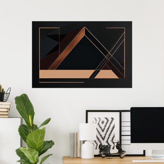 Koper Minimalistische Geometrie Poster (Thuiskantoor)