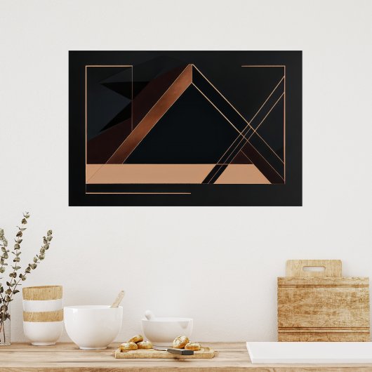 Koper Minimalistische Geometrie Poster (Keuken)