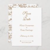 Koper / Mocha Mousse Toile, Save The Date (Voorkant / Achterkant)