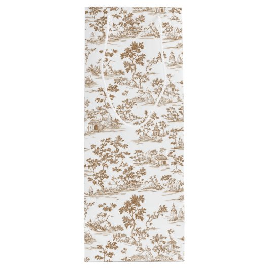 Koper / Mocha Mousse Toile, Wijn Cadeautas (Achterkant)