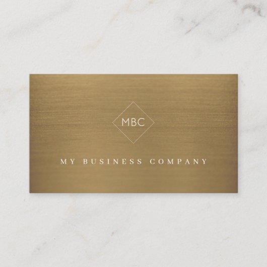 Koper modern elegant monogrammed eenvoudig visitekaartje (Voorkant)