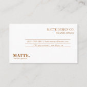 Koper | Modern minimalistische legant professional Visitekaartje (Achterkant)