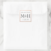 Koper Monogram Bruiloft Sticker Favor Label (Tas)