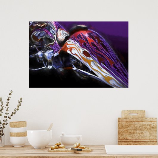 KOPER MOTORCYCLUSTAIL VAN EEN DRAGON POSTER (Keuken)