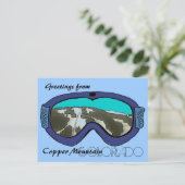 Koper Mtn Colorado snow goggle briefkaart (Staand voorkant)