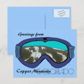Koper Mtn Colorado snow goggle briefkaart (Voorkant / Achterkant)