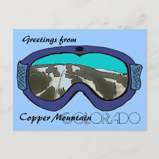 Koper Mtn Colorado snow goggle briefkaart (Voorkant)