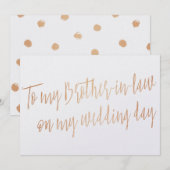 Koper "Naar mijn zwager op mijn trouwdag" (Voorkant / Achterkant)