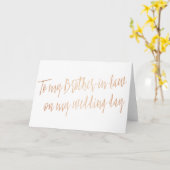 Koper "Naar mijn zwager op mijn trouwdag" Kaart (Gele Bloem)