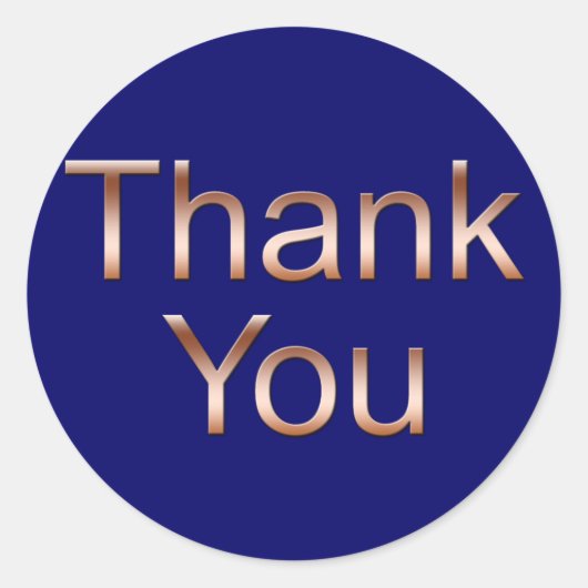 Koper op Donkerblauw Dank u Stickers (Voorkant)