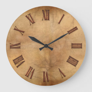 Koper op Parchment-effect Moderne Art Clock Grote Klok