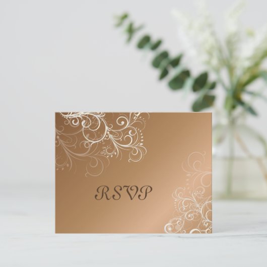 Koper/Pareldragers RSVP's vereisen 5x7 uitnodiging (Staand voorkant)