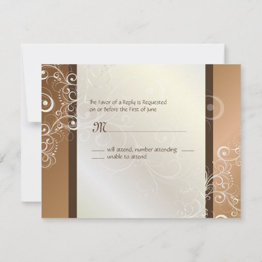 Koper/Pareldragers RSVP's vereisen 5x7 uitnodiging (Achterkant)