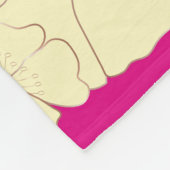 Koper Pastel Yellow Floral op Fuchsia-achtergrond Fleece Deken (Hoek)