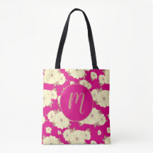 Koper Pastel Yellow Floral op Fuchsia roze