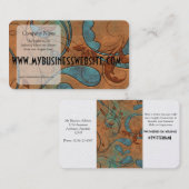 Koper Patina en wijnstokken groot Visitekaartje (Voorkant / Achterkant)