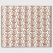 Koper Penny Coin Pattern – Lincoln Cent Design Cadeaupapier (Vlak)
